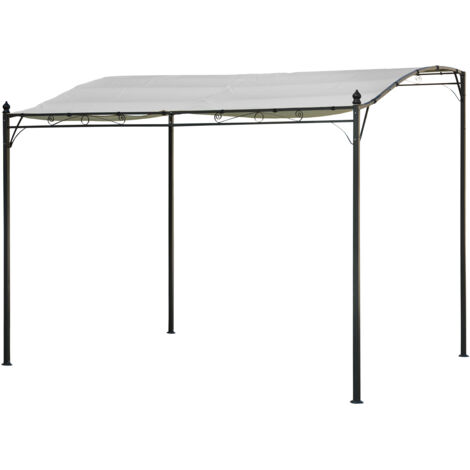 Happy Garden – Pergola murale 3 × 2,5m NICE – Toile polyester 180g/m² beige – Structure acier robuste – Surface ombragée 8m² (1/5)