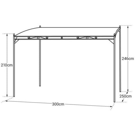 HAPPY GARDEN - Pergola murale 3 × 2,5m NICE grise