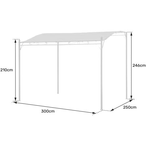 HAPPY GARDEN - Pergola murale 3 × 2,5m NICE grise