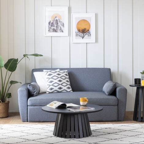 HAPPY GARDEN - Table basse ronde 80cm style scandinave noire LIV