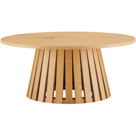 Happy Garden – Table basse ronde 80 cm – Style scandinave – Plateau en aggloméré et mélaminé – Hauteur 35 cm – Pour intérieur – Montage facile