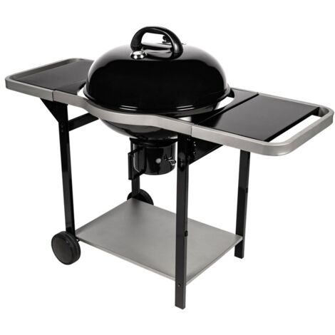Barbecue portable à charbon 57 cm – Cuve acier émaillé Ø 57 cm – Grilles verticales supplémentaires – Système de ventilation intégré – Somagic