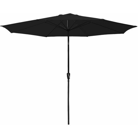 HAPPY GARDEN - Parasol droit HAPUNA rond 3,30m de diamètre noir (1/4)