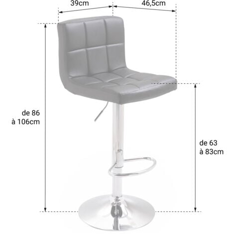 HAPPY GARDEN - Lot de 2 tabourets de bar blanc MIKE