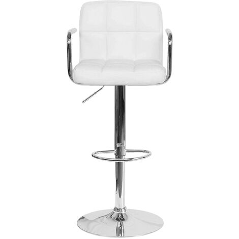 Lot de 2 tabourets de bar blanc avec accoudoirs MIKE