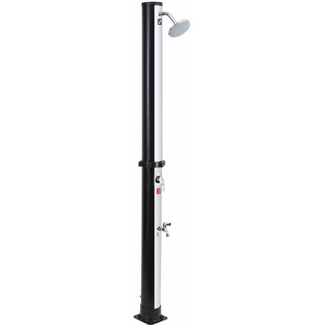 Happy Garden – Douche solaire Moorea 18L – Réservoir PVC noir et argent – Installation rapide avec tuyau d'arrosage – Température max 60°C