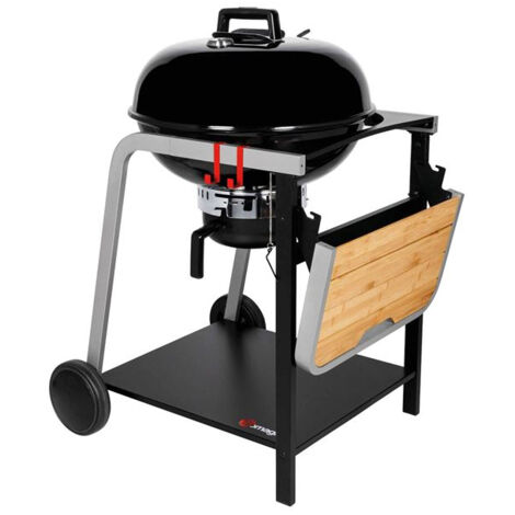 Barbecue à charbon boule Montana 57 cm – Acier émaillé – Surface de cuisson pour 12 convives – Chariot stable avec tablette rabattable – Somagic Barbecues (1/2)