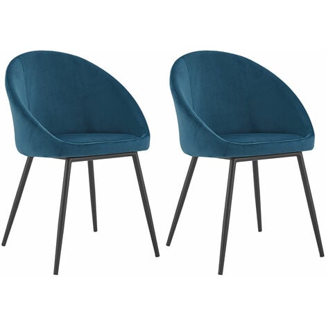 Lot de 2 chaises vintage DIANE velours bleu