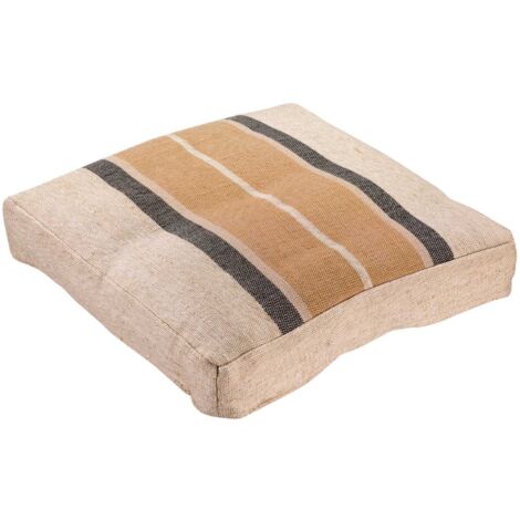 VIVARAISE - Coussin de sol Vivaraise Gatsby - Assise en polyester recyclé, couleur terracotta, 55 x 55 x 10 cm (1/4)