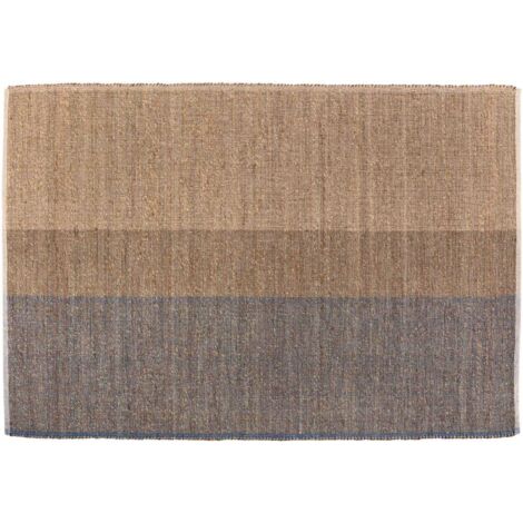 Tapis en jonc de mer et coton myosotis Karan 120 x 170 cm (1/4)