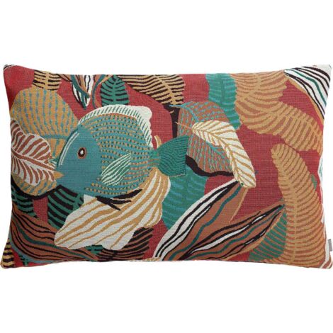 Coussin extérieur en polypropylène Dori papaye 65 x 40 cm (1/4)