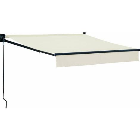 HAPPY GARDEN - Store banne SAULE 2,5 × 2m - Toile beige et structure grise