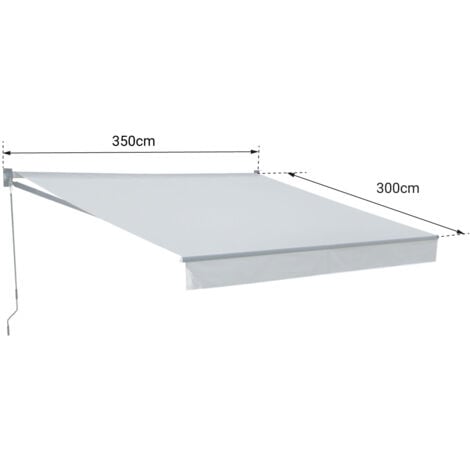 Store banne SAULE 3,5 × 3m - Toile grise et structure grise