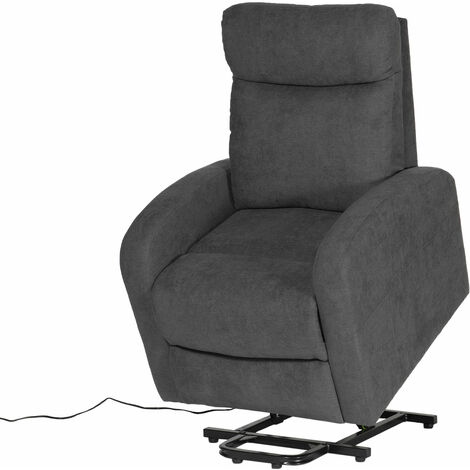 Happy Garden – Fauteuil électrique inclinable GABY gris – Revêtement polyester – Hauteur d'assise 53 cm – Inclinaison motorisée – Télécommande incluse (1/5)