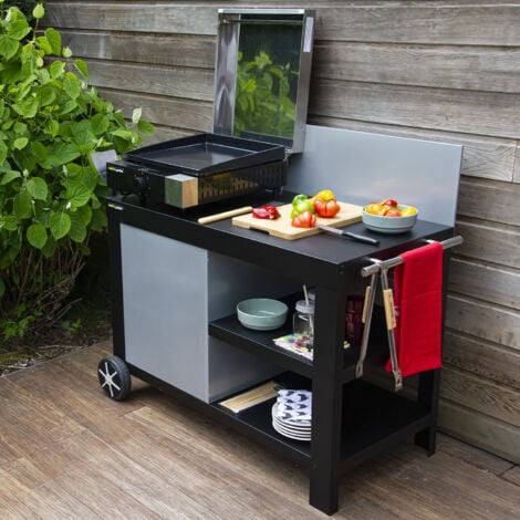 COOK'IN GARDEN - Desserte noire NOVA pour plancha
