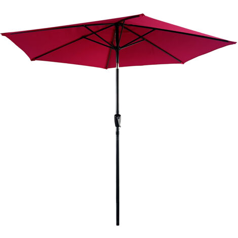 HAPPY GARDEN - Parasol droit HAPUNA rond 2,70m de diamètre fuchsia (1/6)