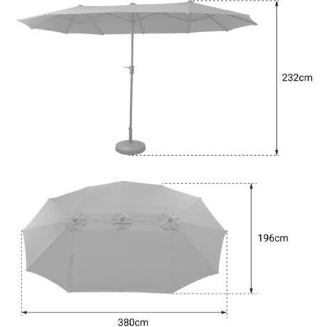 Ombrellone Da Giardino Doppio Happy Garden LINAI 2x4m - Grigio Antracite, Tela In Poliestere, Telaio In Acciaio