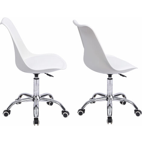 Chaise de bureau ergonomique blanche réglable en hauteur riverside