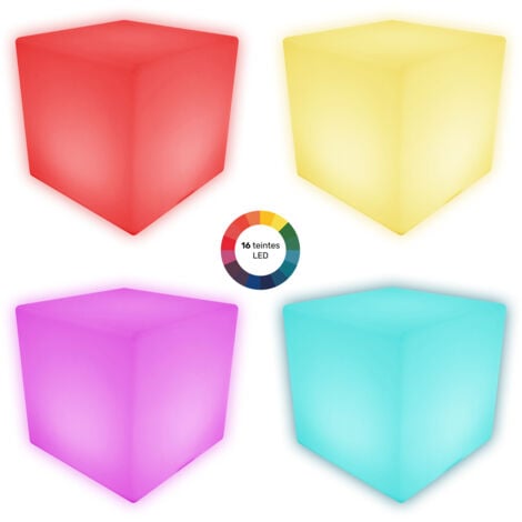 HAPPY GARDEN - Cube lumineux LED 40cm multicolore NAOS