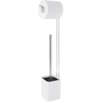 Serviteur wc brosse et dérouleur viki blanc