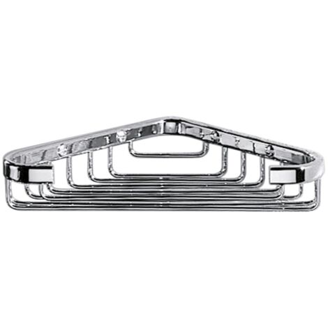 Cestino Doccia Angolare In Ottone Cromato - 16x16x4cm, Facile Installazione Con Viti