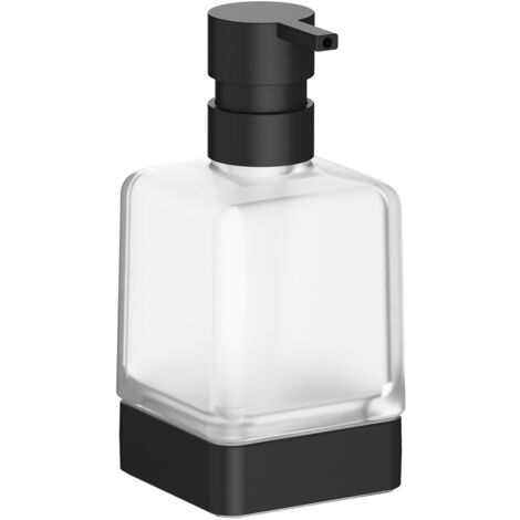 Inda - Dispenser sapone da appoggio Lea nero opaco/vetro satinato