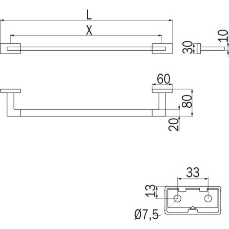 Inda - Porta asciugamani Lea bianco opaco L.51 cm
