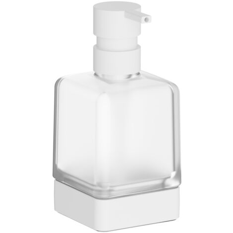 Inda - Dispenser sapone da appoggio Lea bianco opaco/vetro