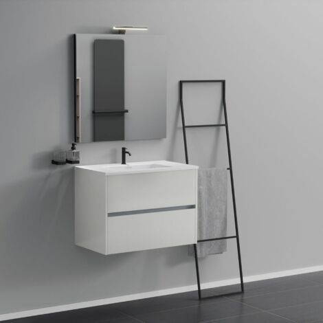 Mobile Bagno Con Armadietto E 2 Cassetti Regolabili In Legno Bianco Kleankin M22145715