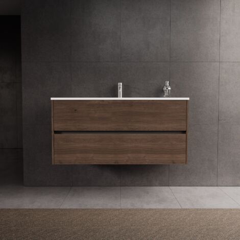 Inda - Mobile bagno L.120 con lavabo lucido / Rovere castano 2
