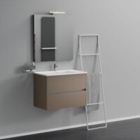 Inda - Mobile bagno 2 cassetti L.80 con lavabo specchio e lampada