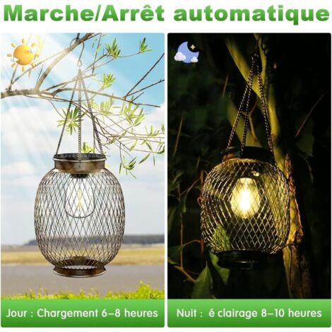 Lanterne Solaire Décorative Tournesol - IP65 étanche, Suspendue Ou Posée, éclairage Blanc Chaud