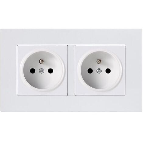 Zenitech Doppelsteckdose 2P+E 16A – Mit Titan-Einbaudose, Werkzeuglos