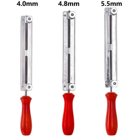 JUSTHERE Kettensägenfeilen 5/32 Zoll (4 Mm) – 12er Pack, Für Scharfe Sägeketten, Aus Robustem Lagerstahl