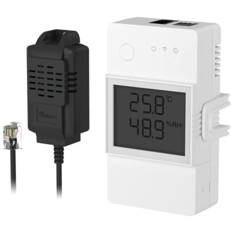 Smart Thermometer Hygrometer, WiFi Temperatursensor Mit Externer Sonde, Wetterfunktionsthermometer, Feuchtigkeitsmesser Für Gefrierschrank, Aquarium, App-Alarm,Fernmonitor, Arbeiten Sie Mit Alexa.1PCS Wetterstation Wlan