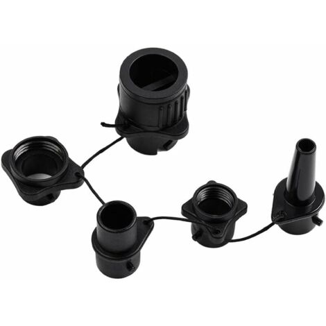 Adaptateur De Valve D'air Noir Pour Pompe à Bateau Gonflable, SUP, Canoë - Cuivre Et Caoutchouc - 7.8x3.4 Cm