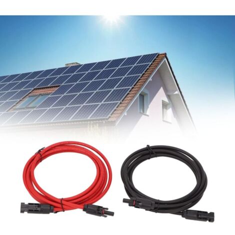 Solar-Verlängerungskabel, große Tragkraft, sicherer Solarpanel-Drahtadapter, 6 mm², 1 Paar für Wohnmobile (4 m)
