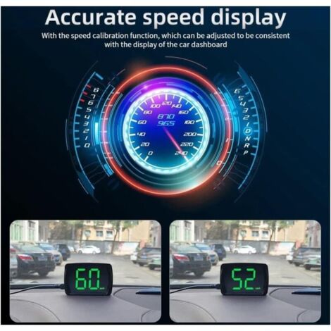 HUD Digital Pour Voiture Avec GPS - Affichage Vitesse Sur Pare-brise, USB, Compatible Tous Véhicules