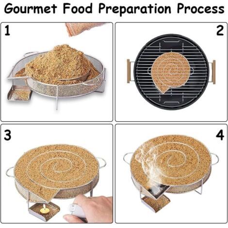 Générateur De Fumée Froide En Acier Inoxydable Pour BBQ - Fumoir Parfait Pour Viande, Poisson & Fromage Avec Brosse Et Crochets