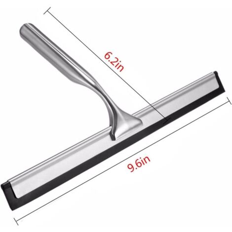 Grattoir De Douche En Acier Inoxydable, 30,5 Cm, Silicone Remplaçable