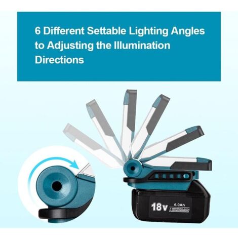 Lampe De Travail LED Sur Batterie Makita 18V - Compatible Avec Les Batteries 3/4/5/7 Séries