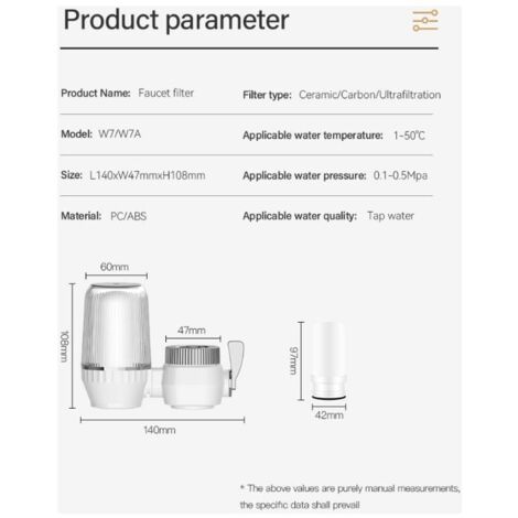 Filtre à Eau De Robinet Avec écran LED | Réduction Plomb, Chlore, Métaux Lourds | Purification UV Et Filtration Charbon