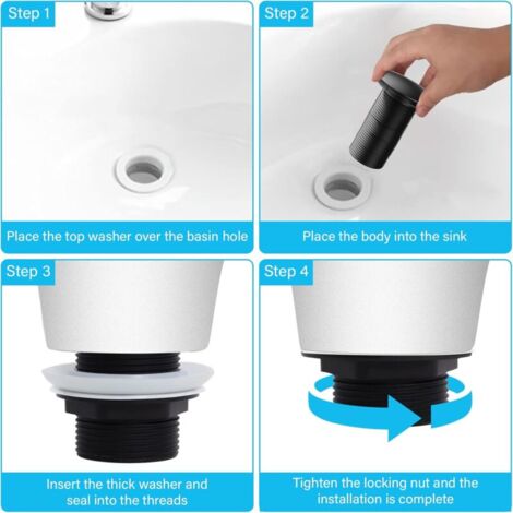 Siphon D'évier De Salle De Bain Pop-up – Bouchon D'évier De Salle De Bain Avec Trop-plein Pour Robinet – Assemblage D'évier De Salle De Bain à Poussoir Avec Passoire, Nickel Brossé