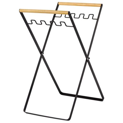 Support De Sac Poubelle Démontable Bo-Camp - Idéal Pour Camping, Jardin - Stabilisateurs Rétractables, Noir