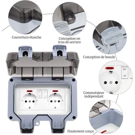 Toma De Corriente Doble Impermeable Con Interruptor Independiente, Toma De Corriente Eléctrica