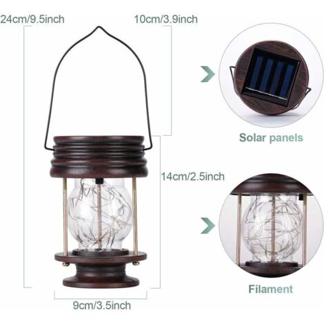 Ledme Solarlaterne Für Außen – SphereGlass, Warmweiß, IP54 Wasserdicht, Mit Aufhängung
