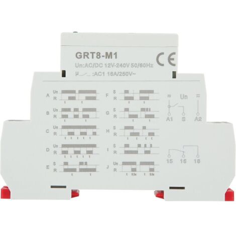 Relé De Retardo Multifuncional GRT8-M1 Con 10 Funciones, Montaje En Riel Din Ca Cc 12 V 240 V