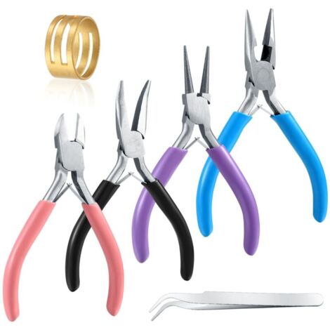 Juego De 8 Alicates Para Joyería De Acero Al Carbono – Con Funda De Transporte, Mango Ergonómico, Para Hacer Y Reparar Joyas