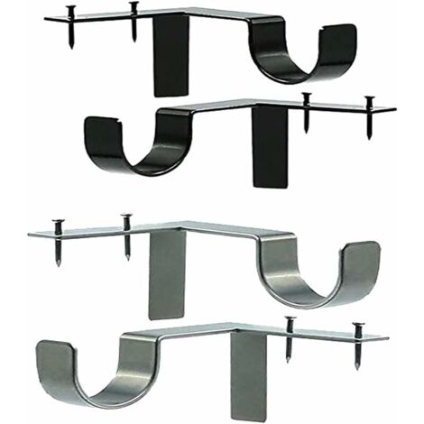 Lot De 4 Supports Tringle Rideaux Sans Perçage - Adhésif Puissant, Réglable, Pour Tiges 1-2cm, Plastique ABS - 2