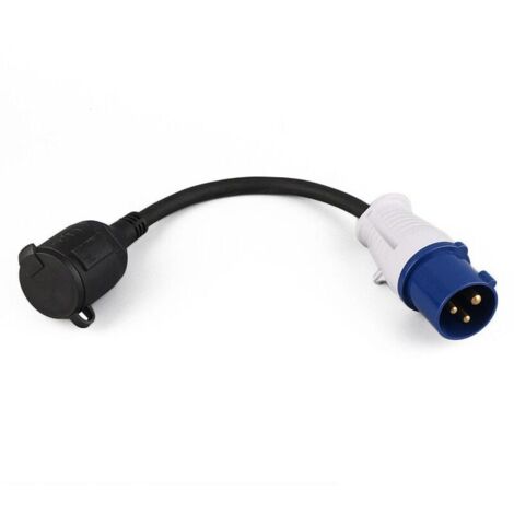 Adaptateur Prise Camping Car - Câble 40cm Avec Prise Mâle Vers Fiche CEE | Perel & Electraline Pour Caravane, Borne